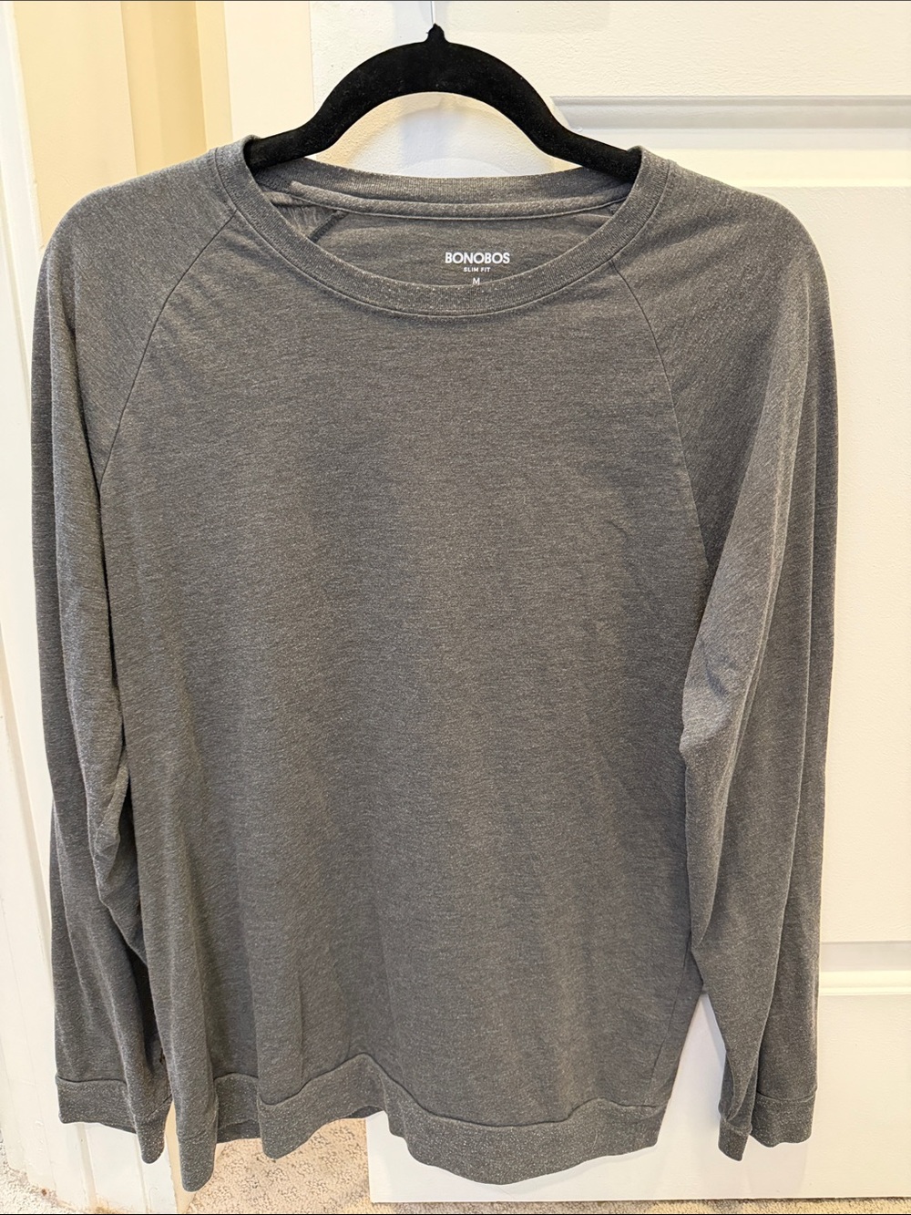 Bonobos Gray Crewneck Long Sleeve Slim Fitting Shirt